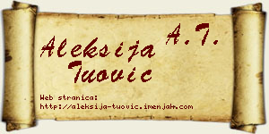 Aleksija Tuović vizit kartica